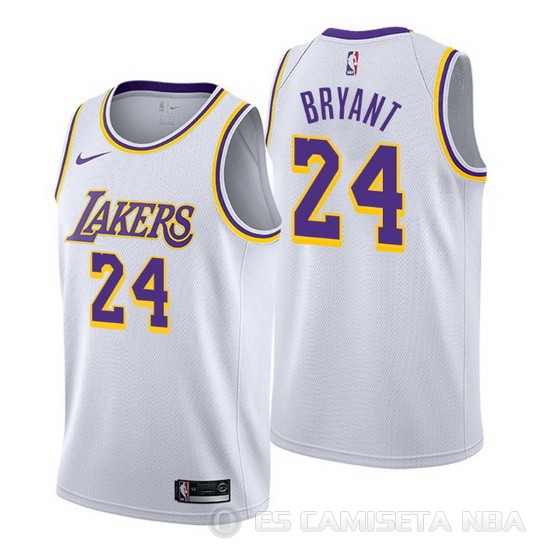 Camiseta Kobe Bryant #24 Los Angeles Lakers Association 2018-19 Blanco - Haga un click en la imagen para cerrar